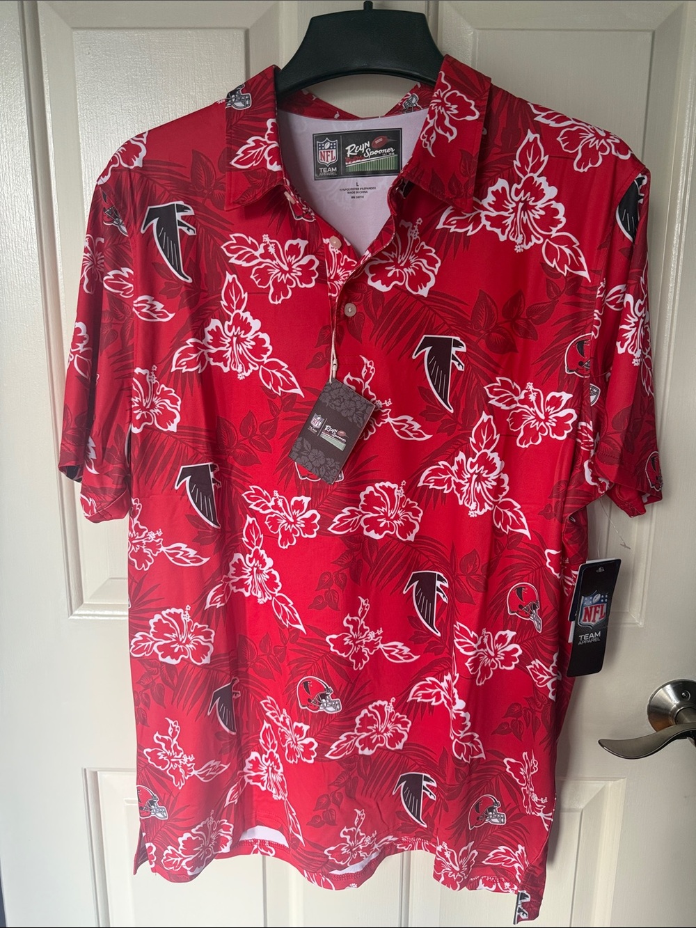 reyn spooner Red Floral Atlanta Falcons Polo